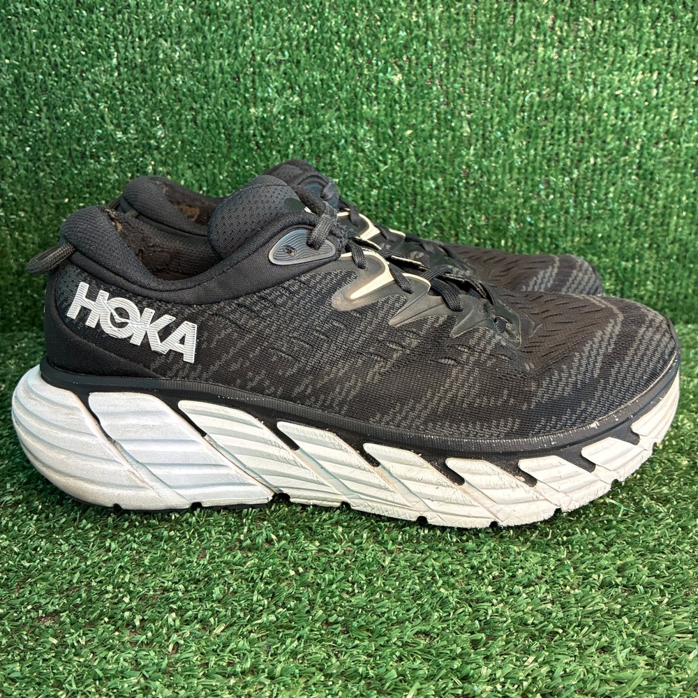 HOKA Gaviota 4 Mesh Stability Athletic Walking Running Shoe Black Women 9.5 Wide